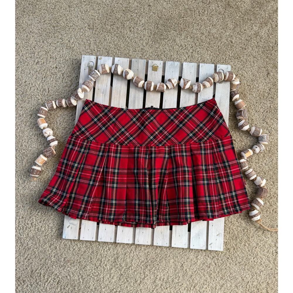Royal Bones By Tripp Plaid Pleated Mini Skirt